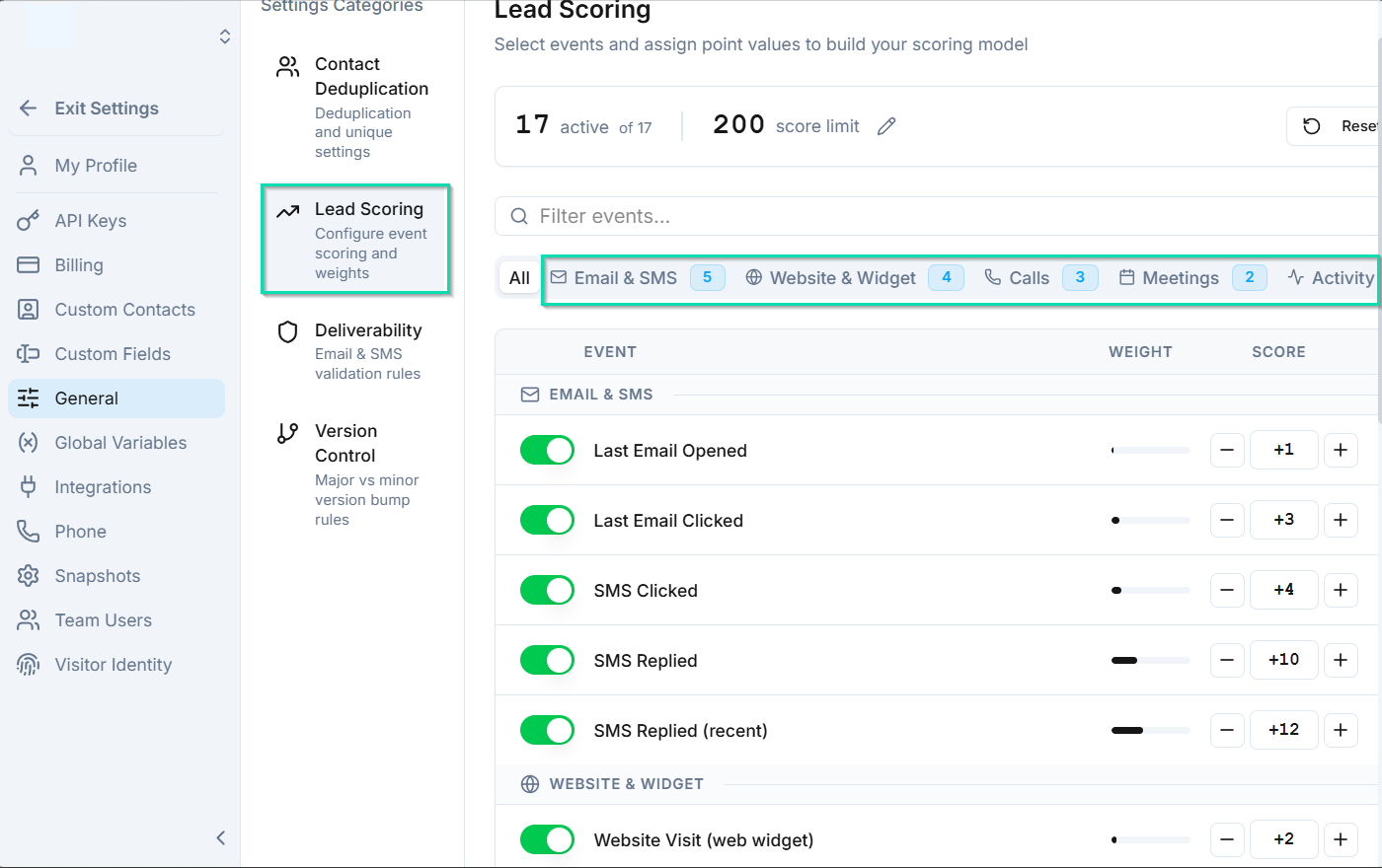 Tracked Engagement Events